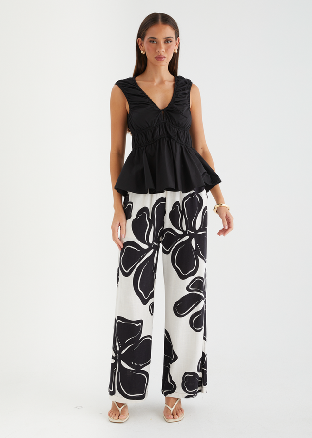 Danie Pants - Black Flowers