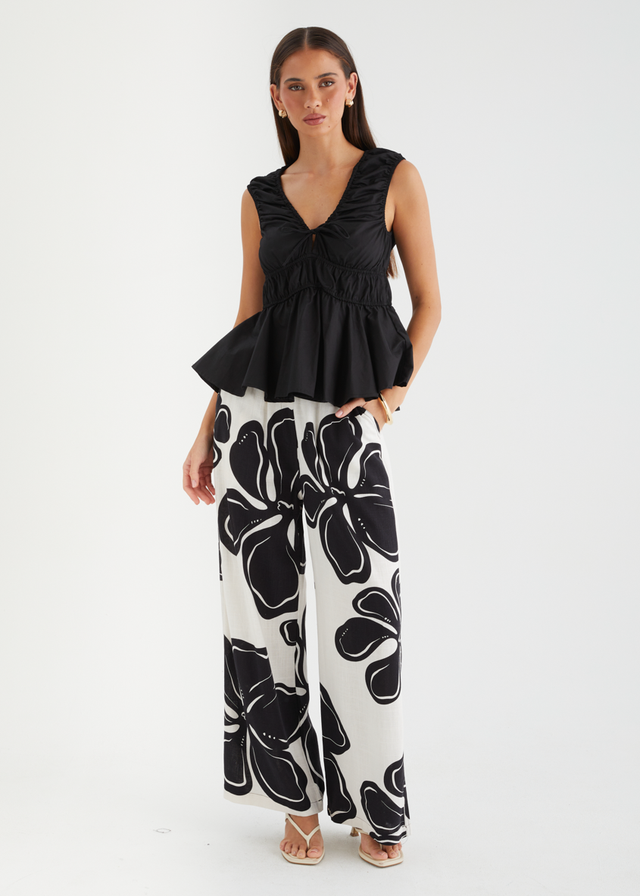 Danie Pants - Black Flowers