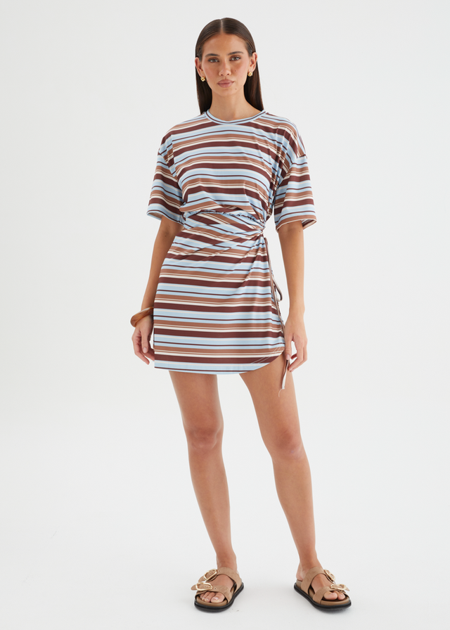 Larita Dress - Iced Chocolate Stripe