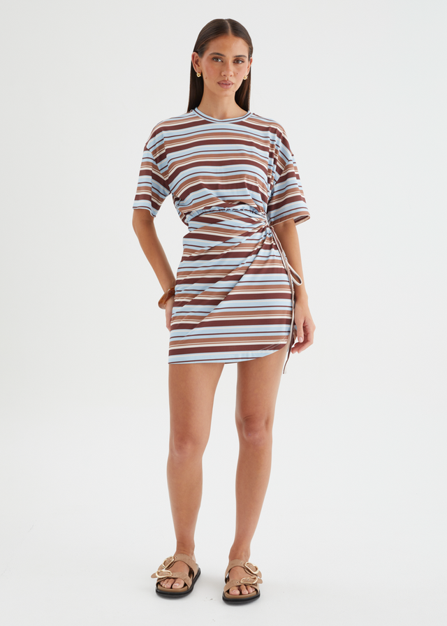 Larita Dress - Iced Chocolate Stripe