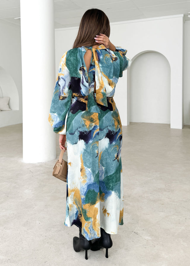 Kalani Midi Dress - Ocean Marble