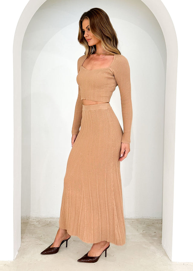 Enota Knit Maxi Skirt - Camel