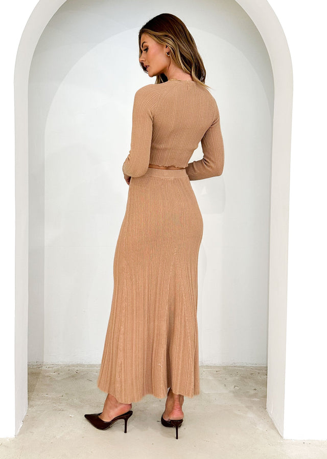 Enota Knit Maxi Skirt - Camel