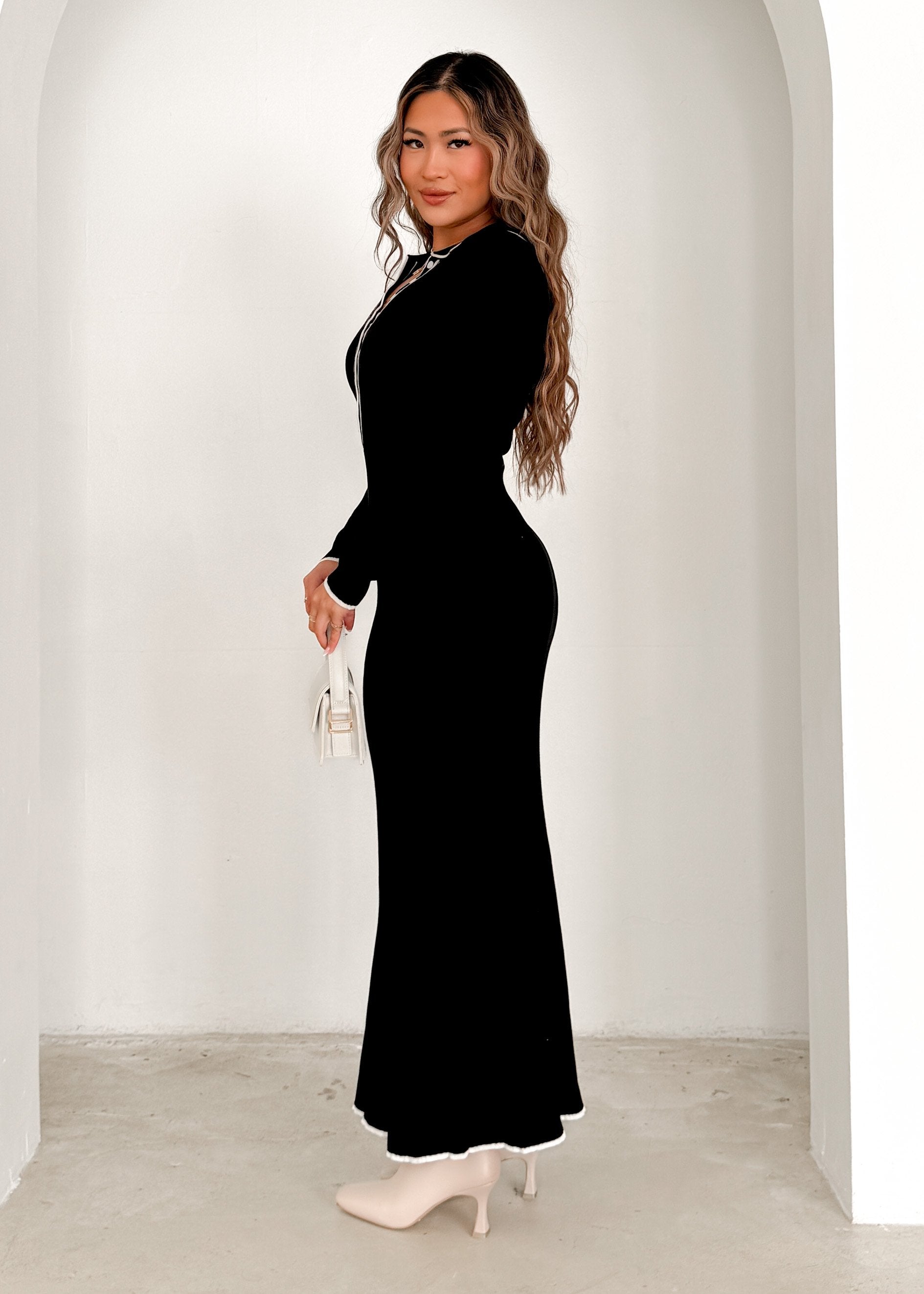 Levita Knit Maxi Dress - Black