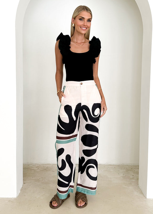 Tilar Pants - Cream Abstract