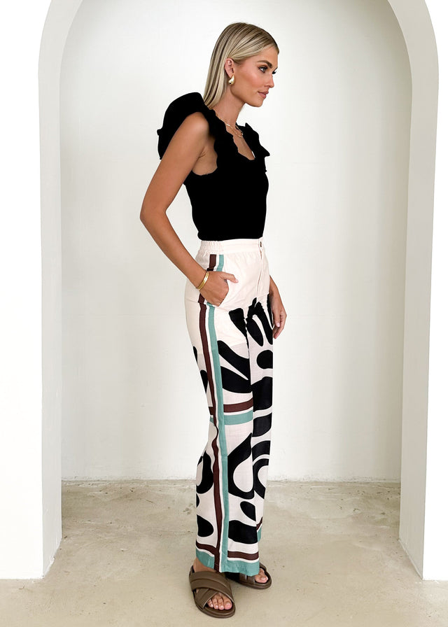 Tilar Pants - Cream Abstract