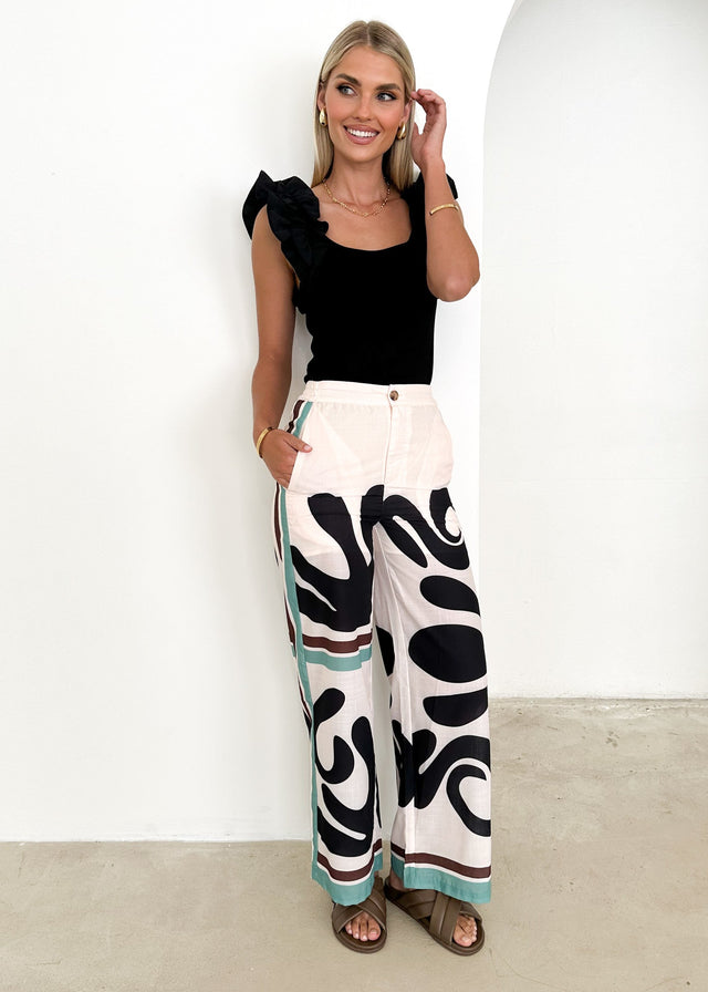 Tilar Pants - Cream Abstract