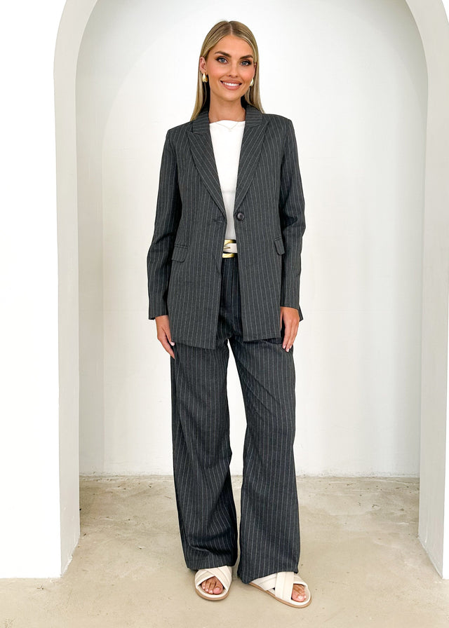 Bowwie Blazer - Grey Pinstripe