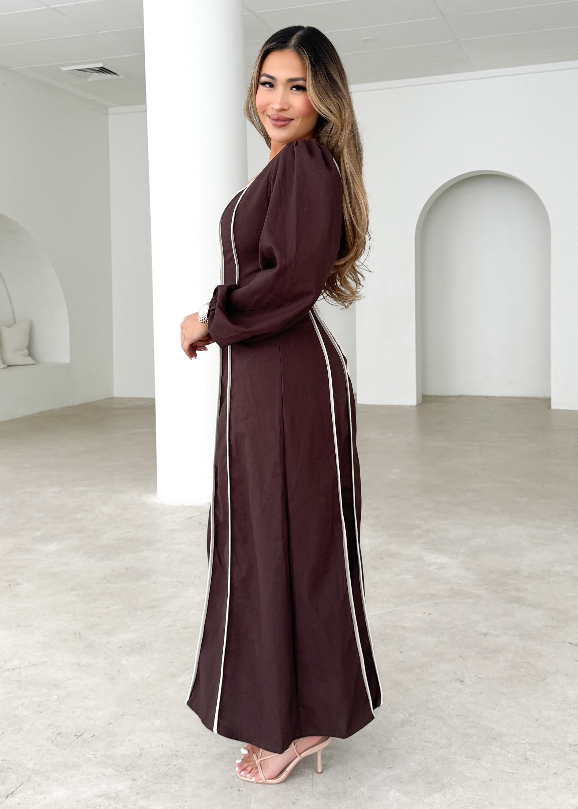 Cianna Maxi Dress - Chocolate