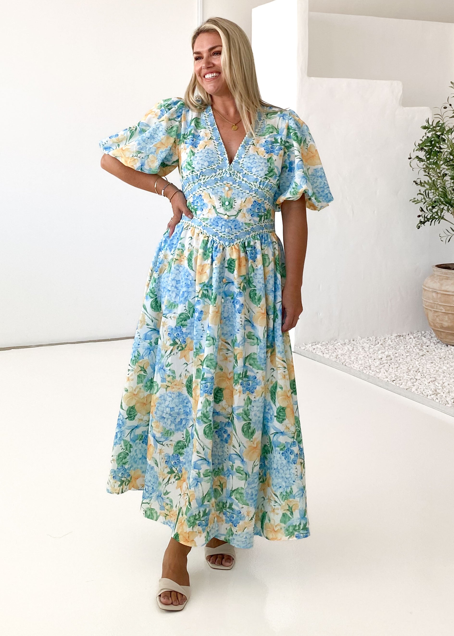 Marcelle Maxi Dress - Blue Hydrangea