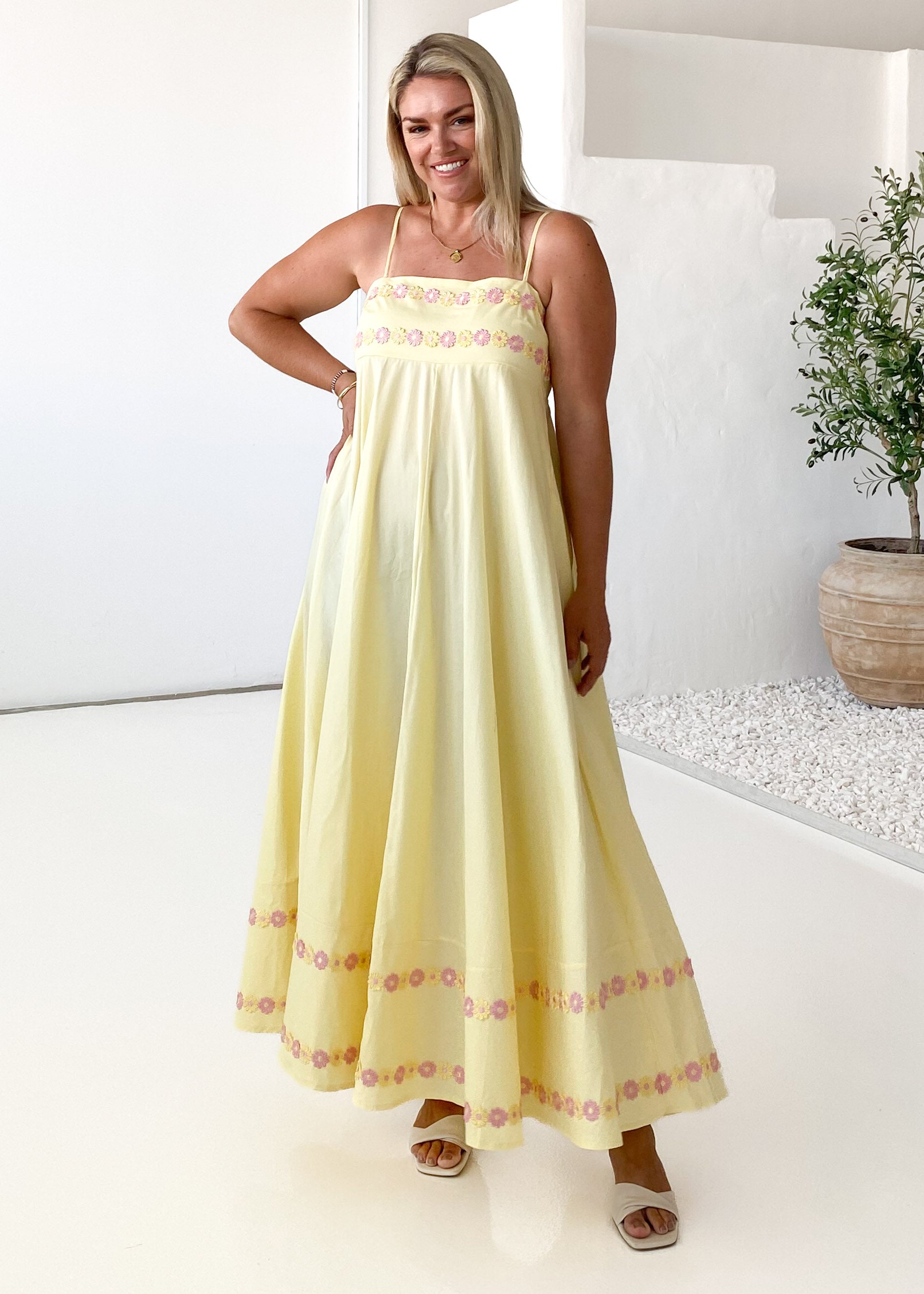 Hestia Maxi Dress - Lemon