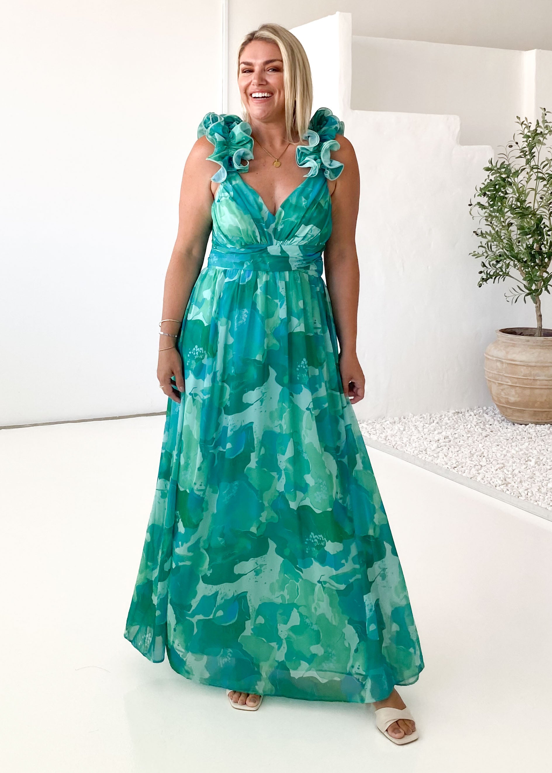 Odessa Maxi Dress - Green Rush