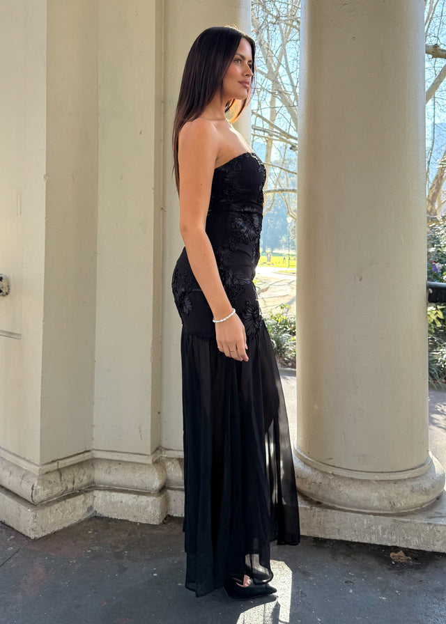 Prairie Strapless Maxi Dress - Black Gingham & Heels Prairie Strapless Maxi Dress - Black Gingham & Heels