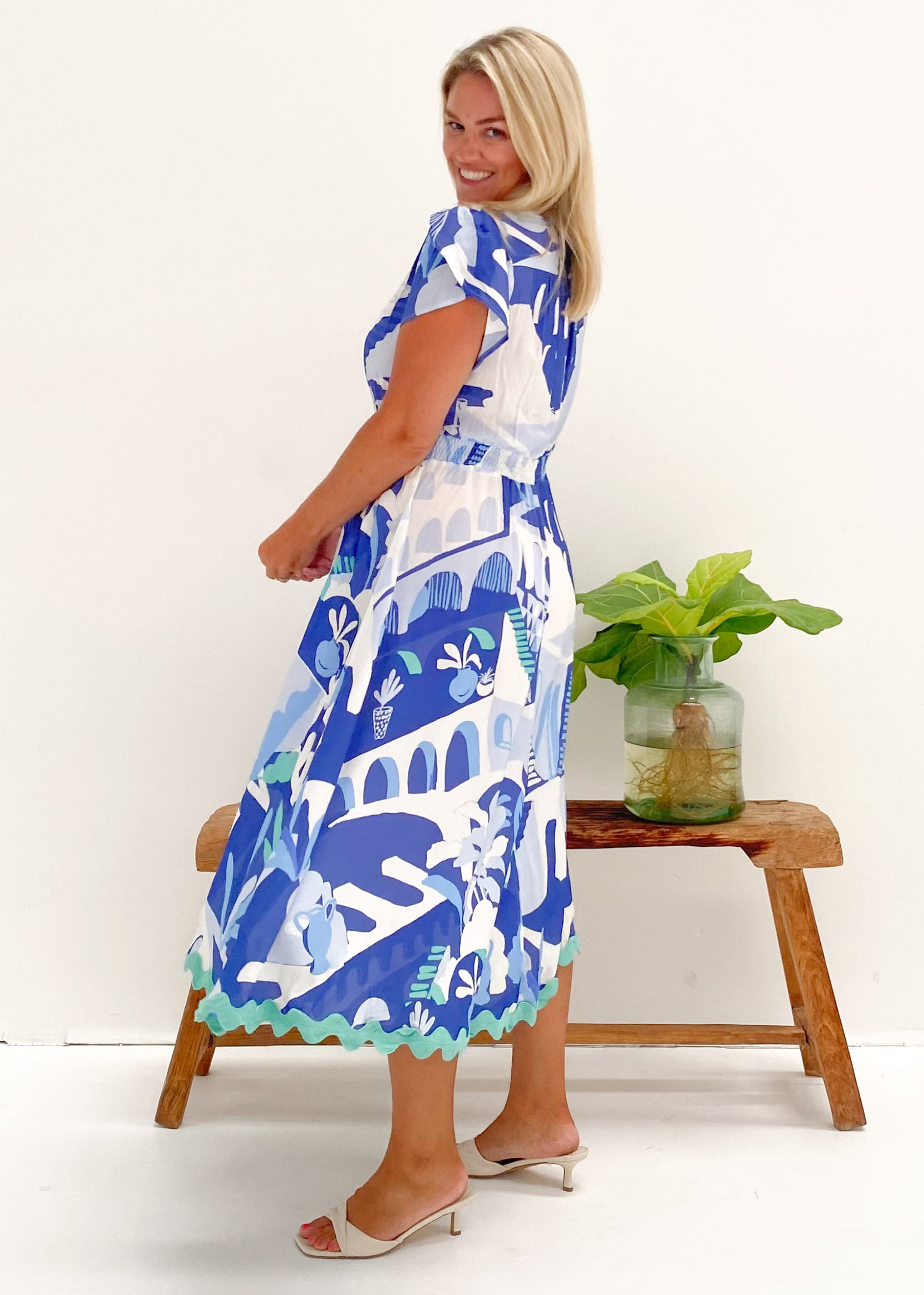 Phoenix Midi Dress - Blue Nyssa