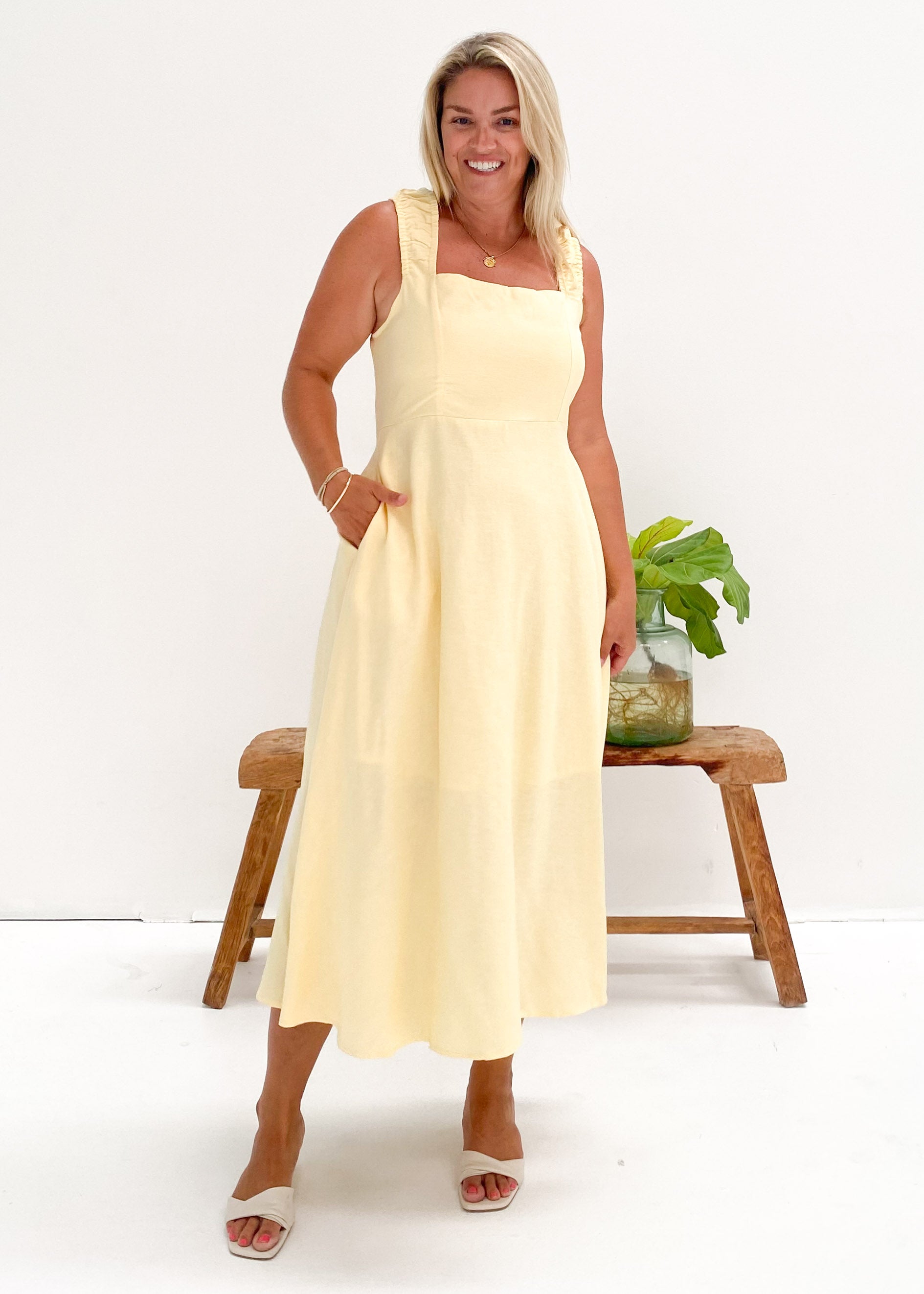 Lila Midi Dress - Lemon