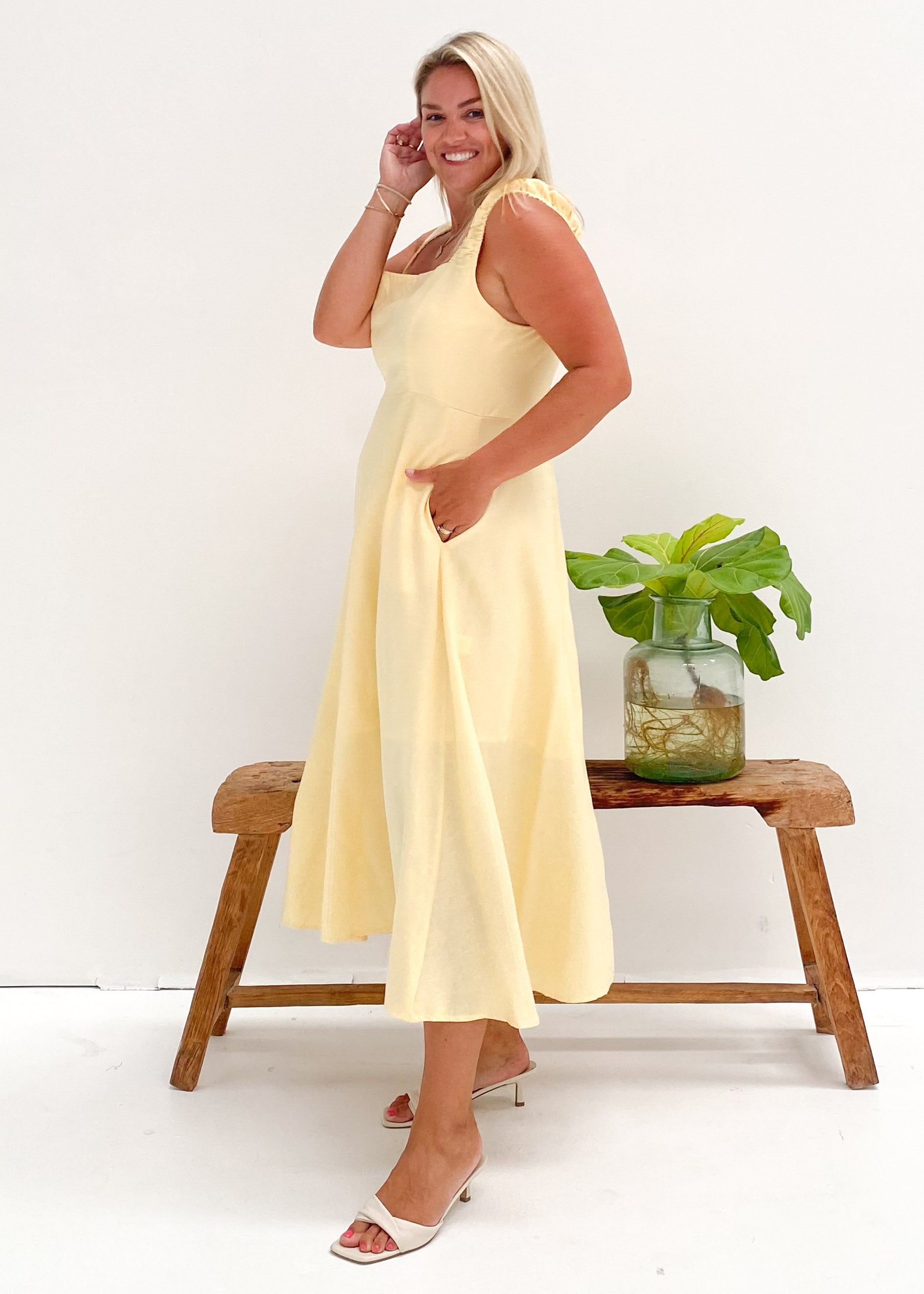 Lila Midi Dress - Lemon