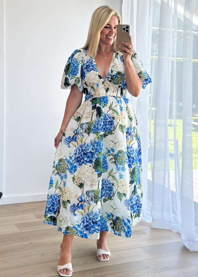 Kathleen Maxi Dress - Blue Hydrangea