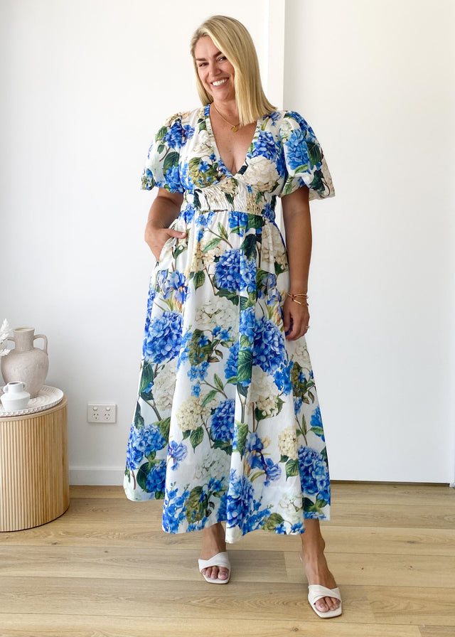 Kathleen Maxi Dress - Blue Hydrangea