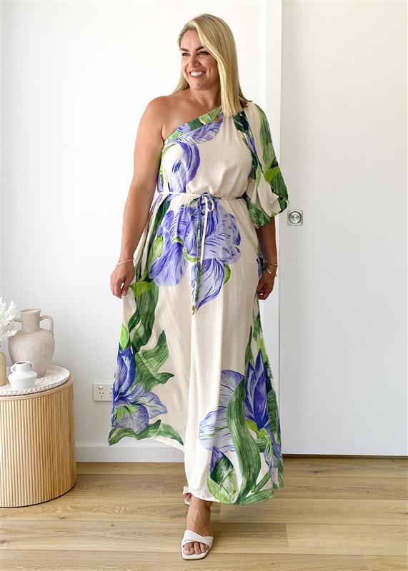Karlene One Shoulder Maxi Dress - Sweet Iris