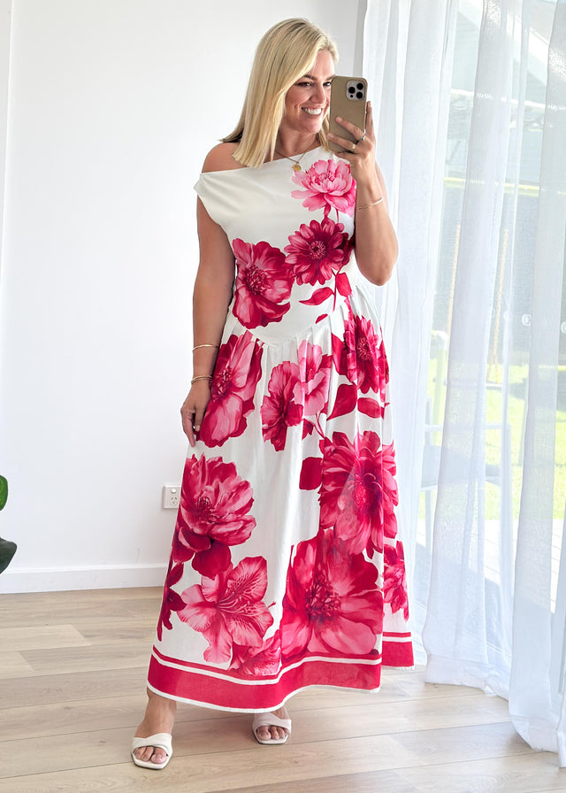 Deon Drop Shoulder Maxi Dress - Ruby Dahlia
