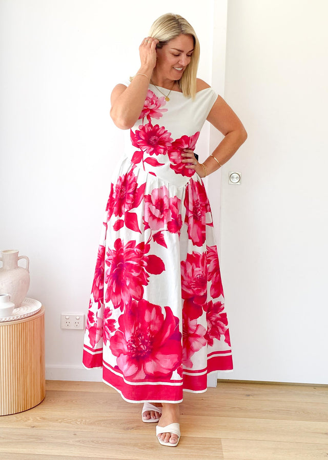 Deon Drop Shoulder Maxi Dress - Ruby Dahlia