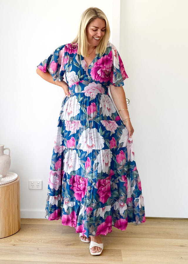 Eleisha Maxi Dress - Teal Peony
