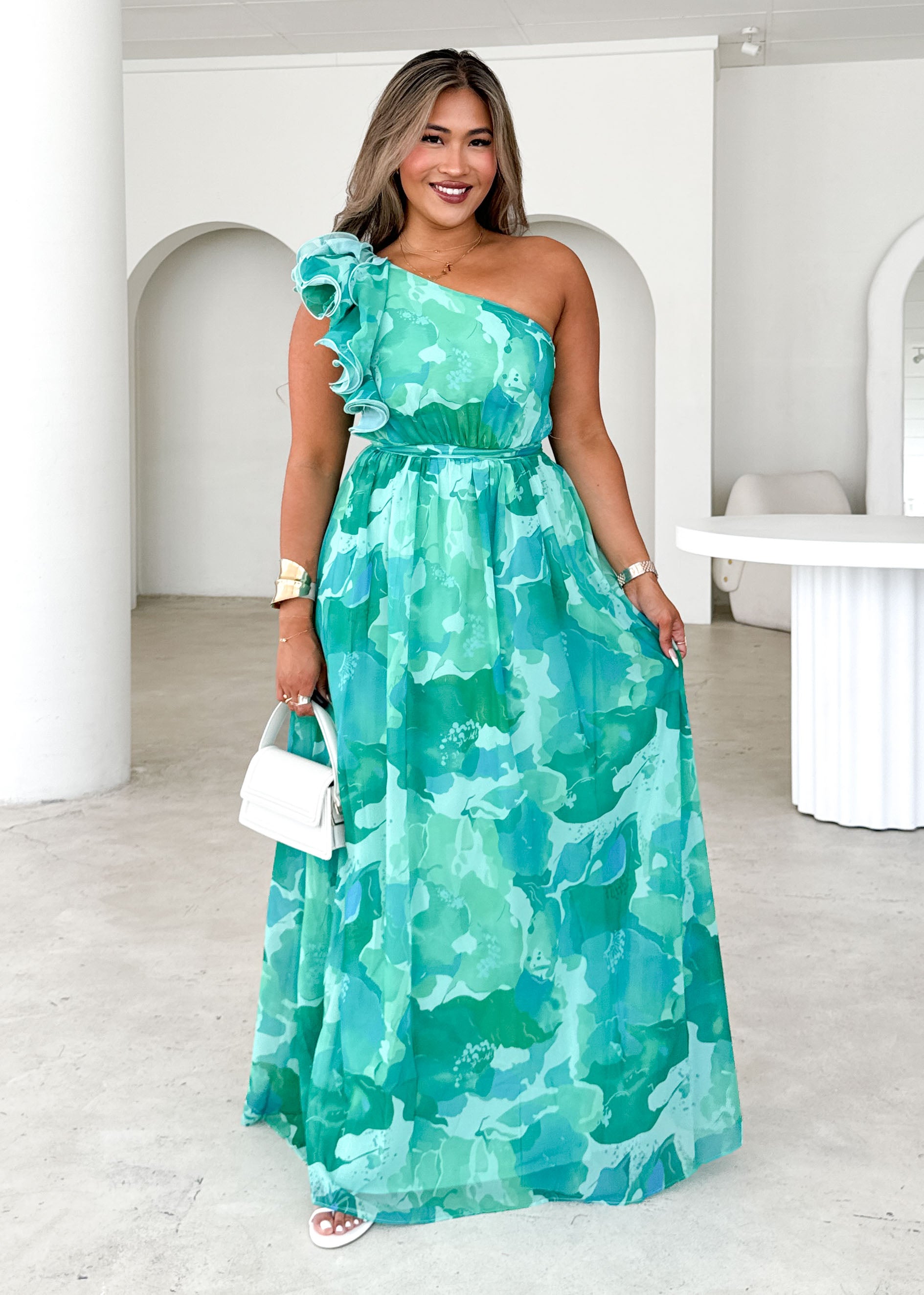 Layana Maxi Dress - Green Rush