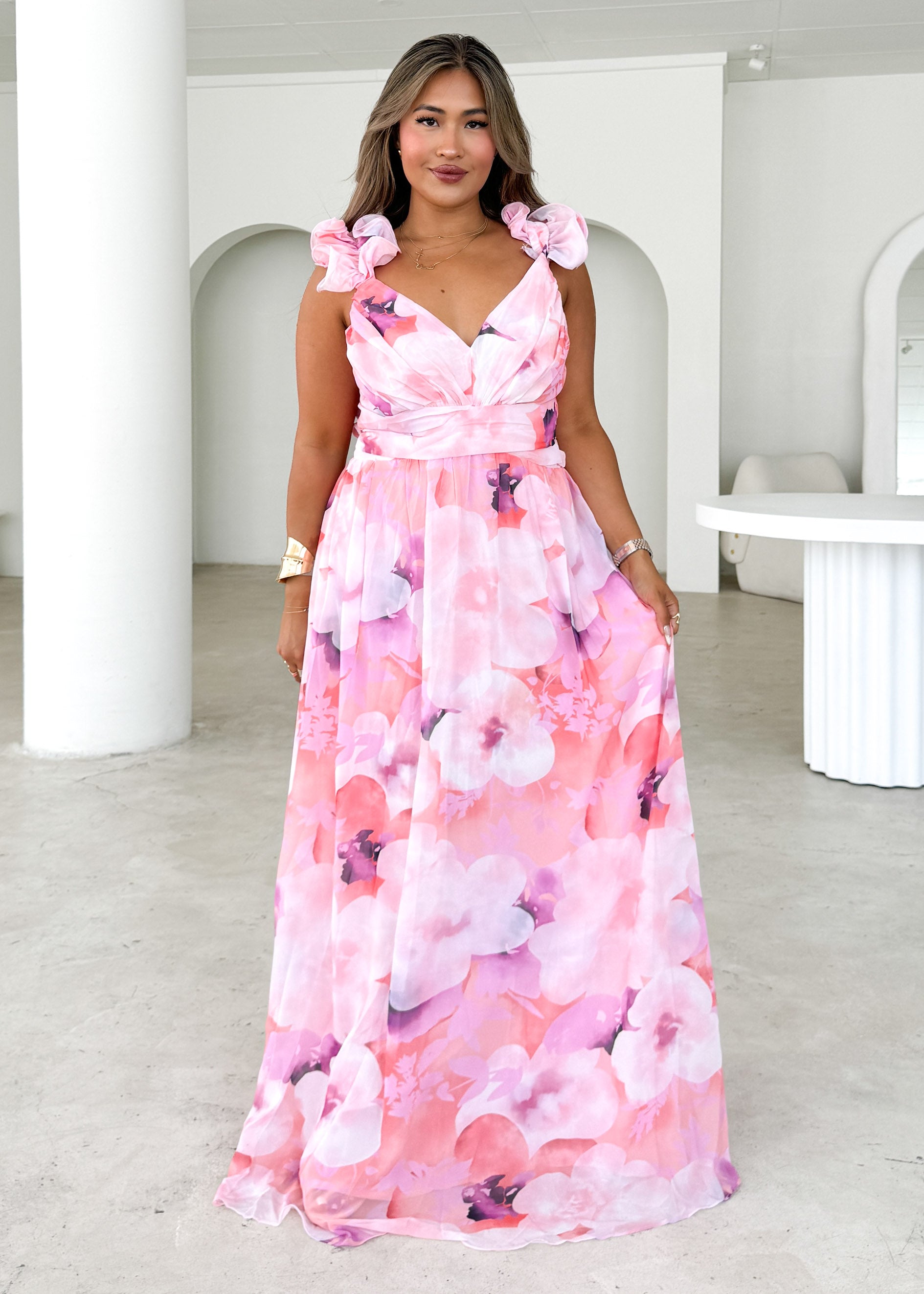 Odessa Maxi Dress - Peach Spritz