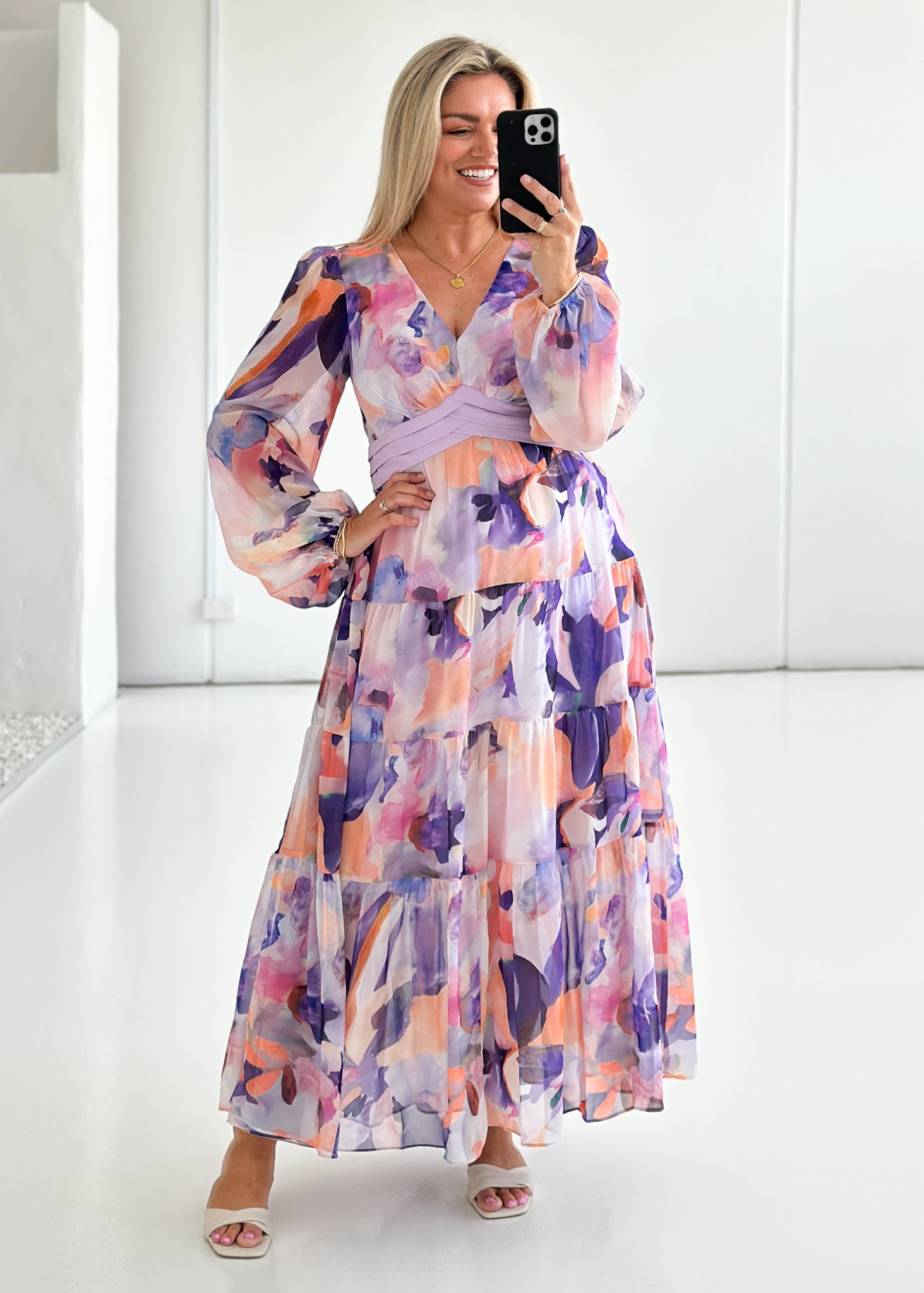 Mayella Maxi Dress - Lilac Garden