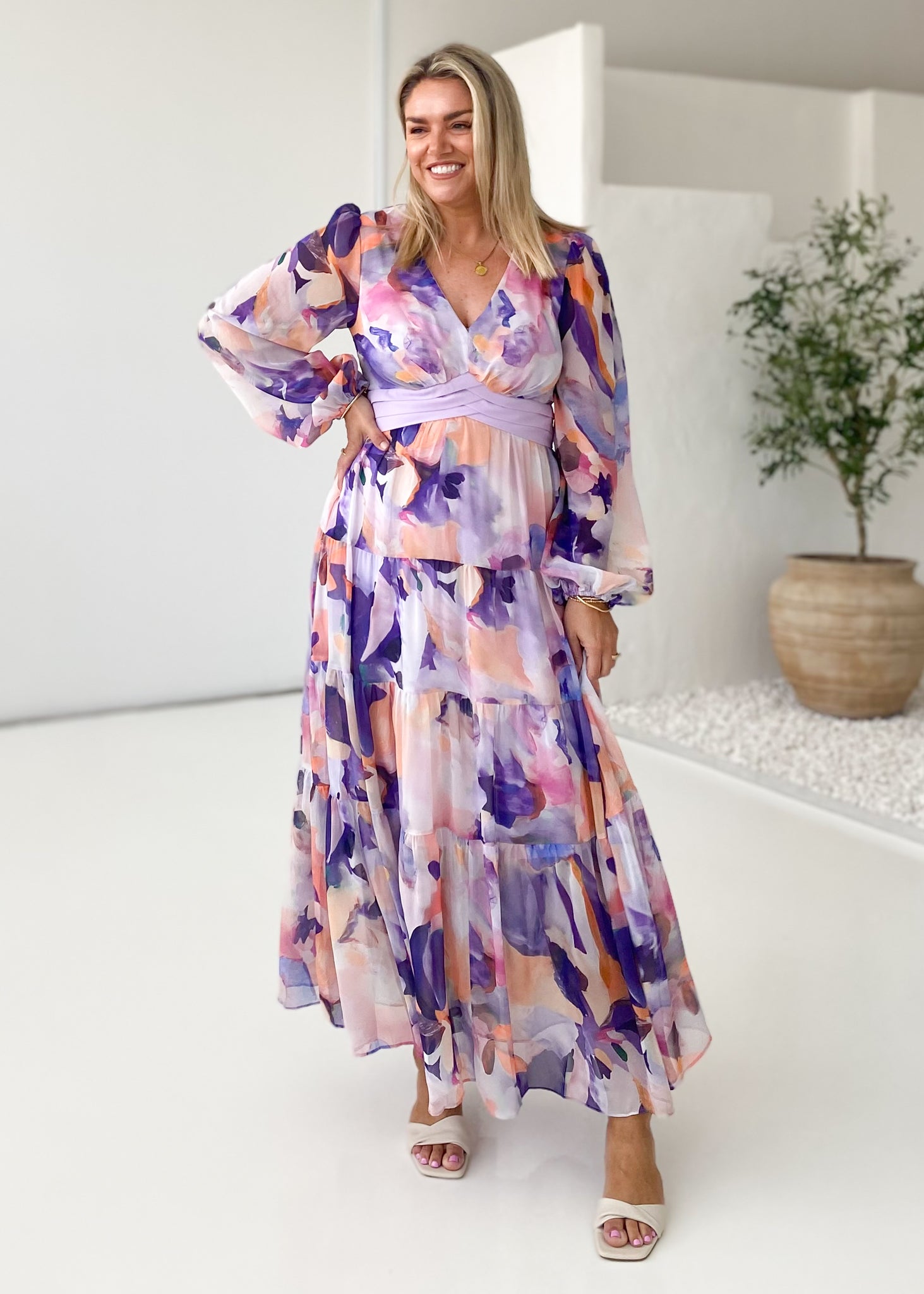 Mayella Maxi Dress - Lilac Garden