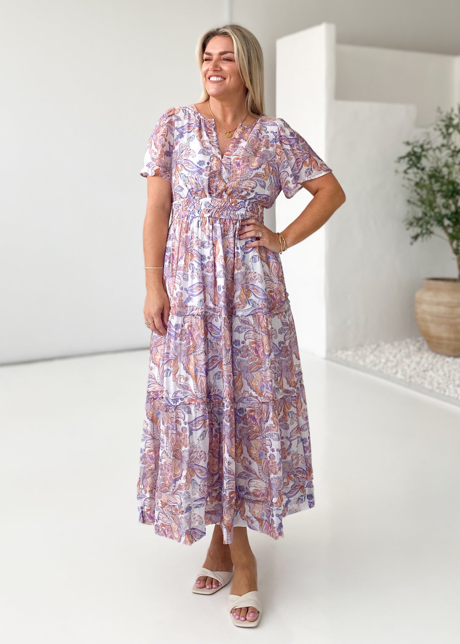 Belladonna Maxi Dress - Lilac Paisley