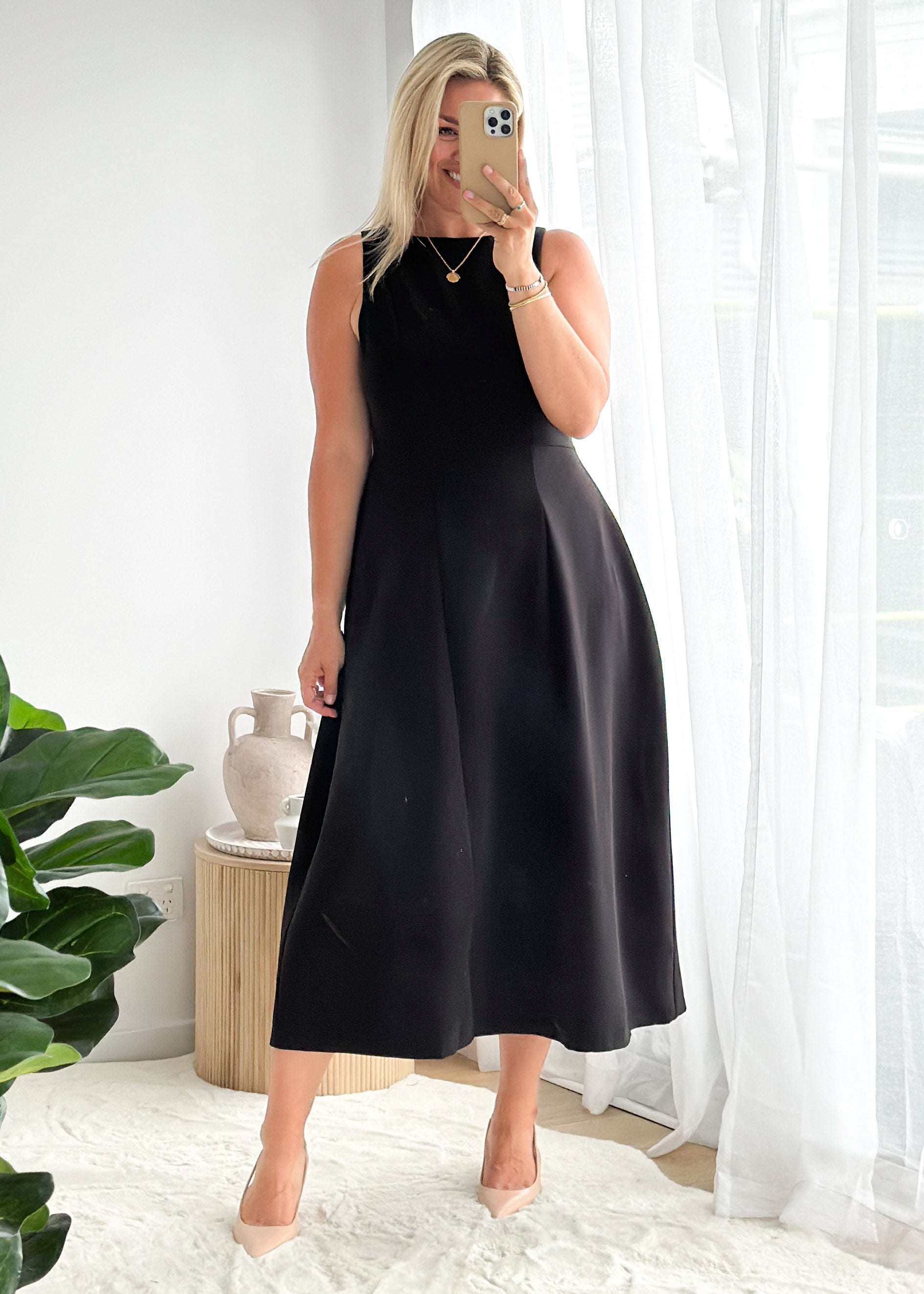 Beckham Midi Dress - Black