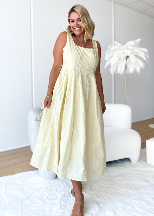 Menso Strapless Maxi Dress - Lemon