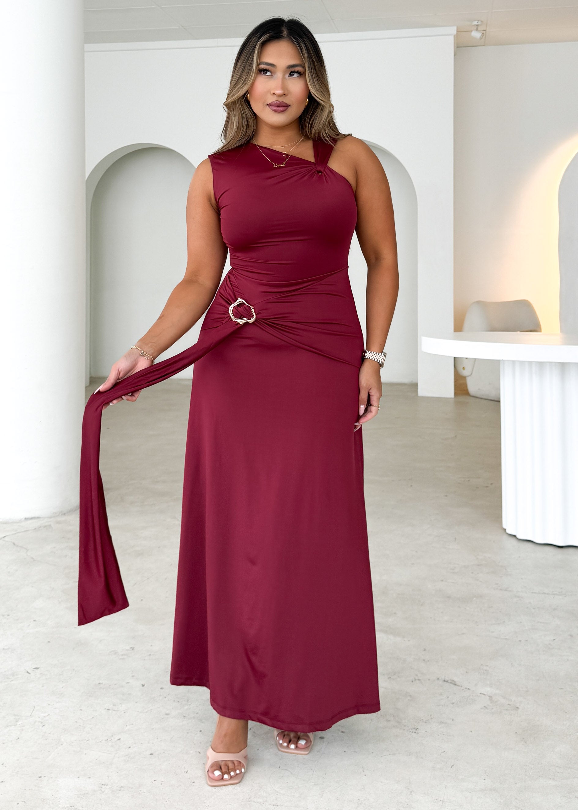 Arina Maxi Dress - Burgundy