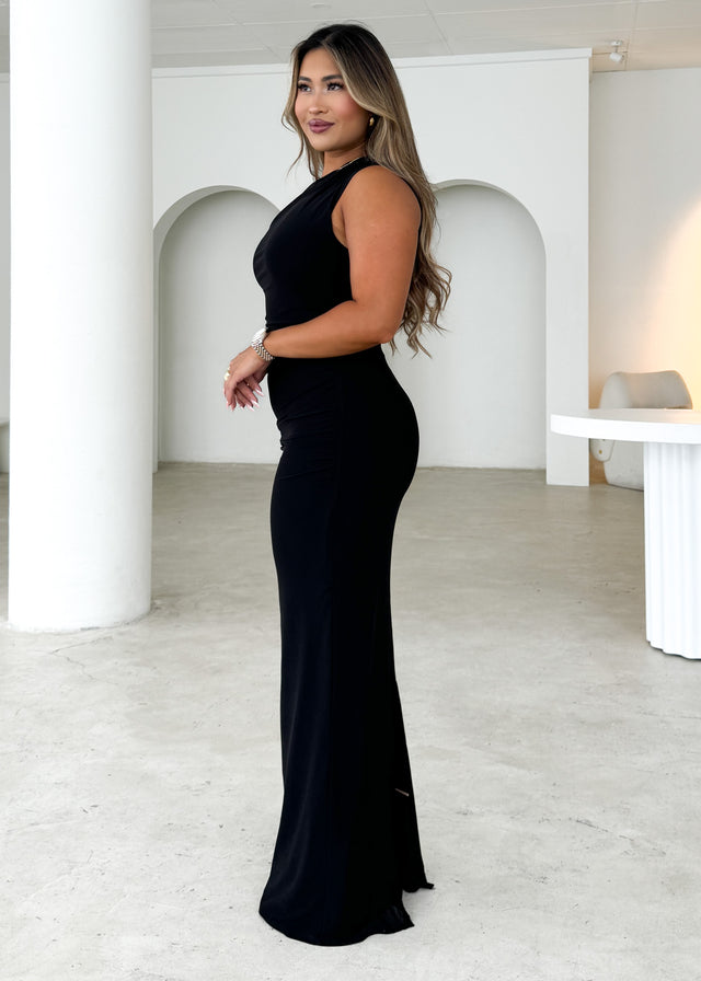 Karolina Mesh Maxi Dress - Black