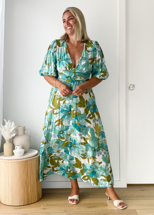 Daphne Maxi Dress - Amaya Green Gingham & Heels Daphne Maxi Dress - Amaya Green Gingham & Heels
