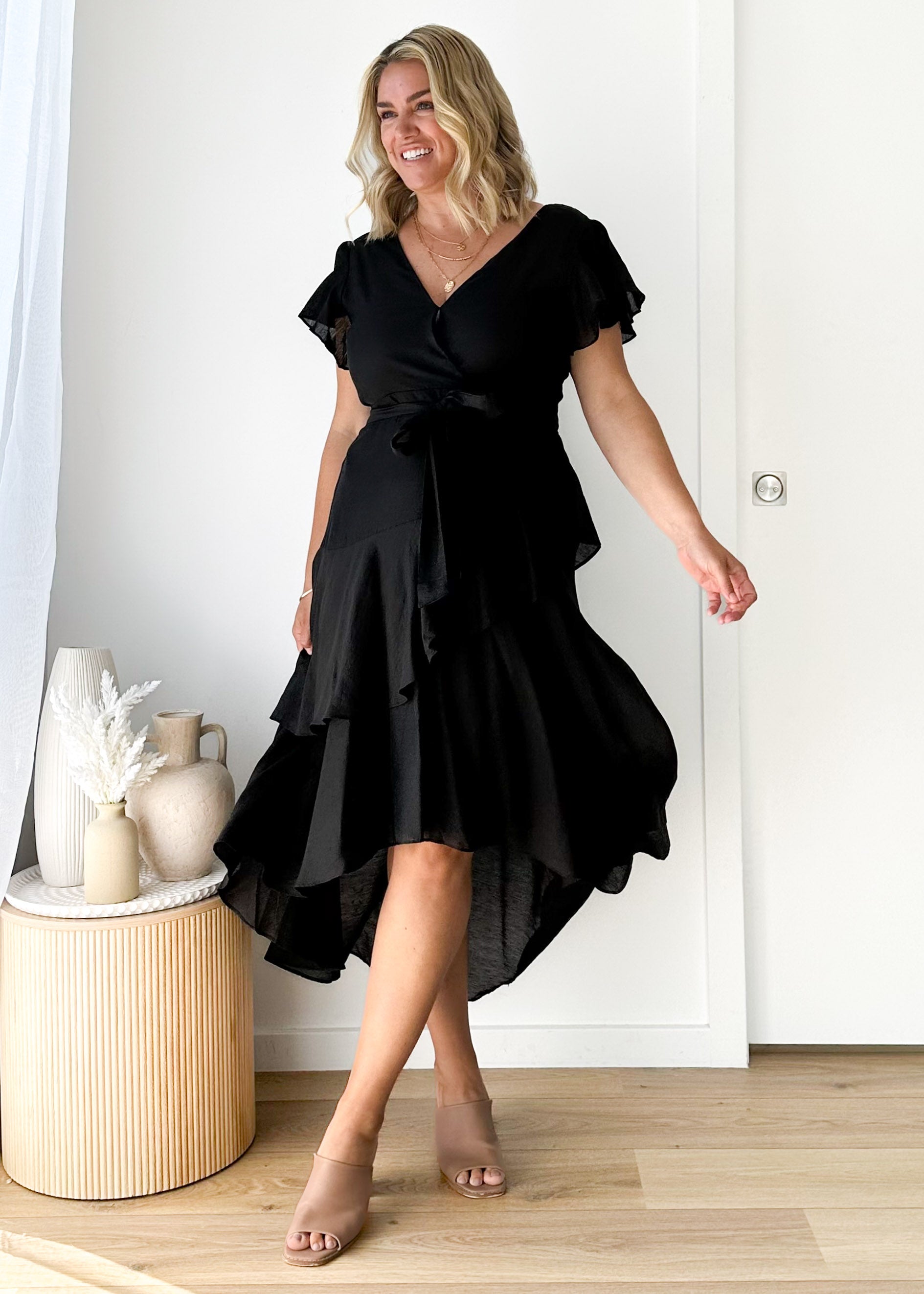Jaymell Midi Dress - Black