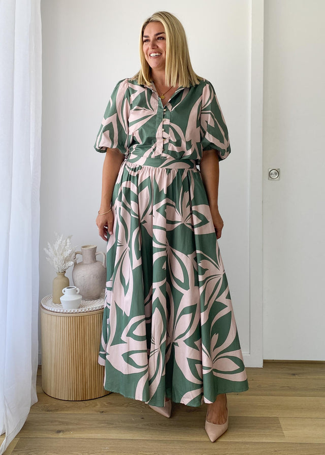 Simone Blouse - Fern Abstract