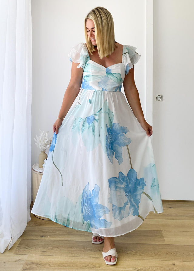 Nahla Maxi Dress - Blue Wildflower