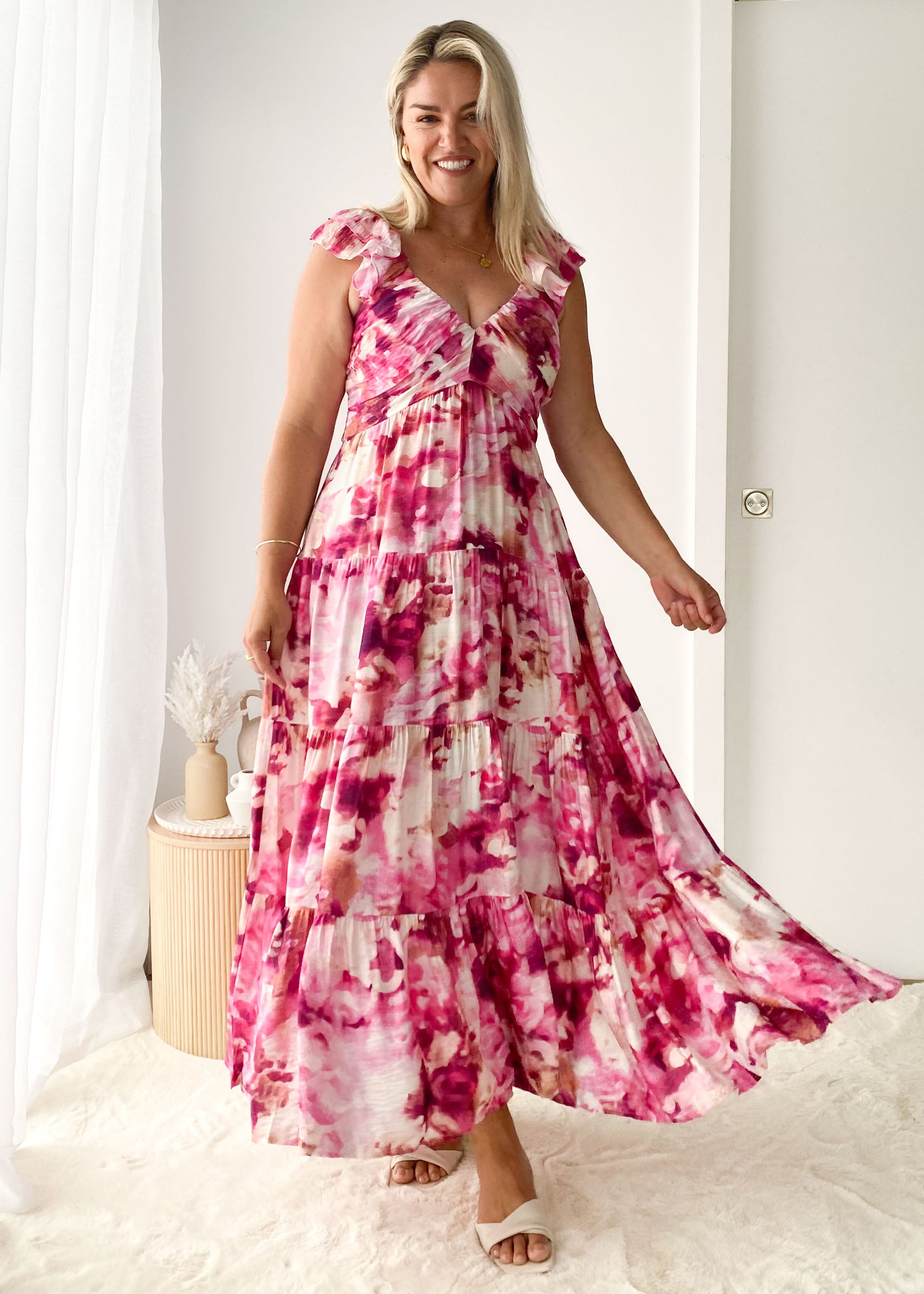 Finley Maxi Dress - Magenta Splash