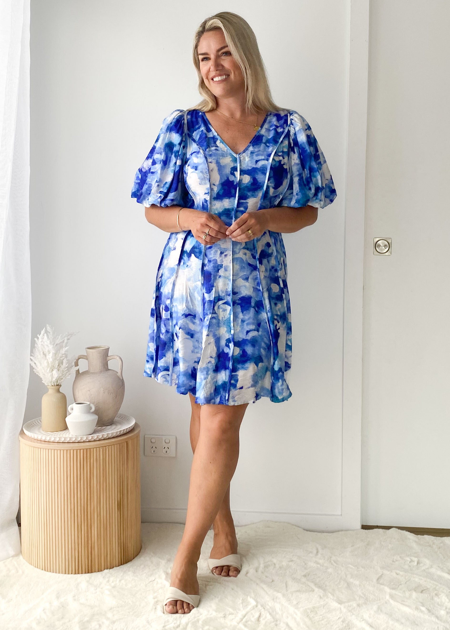 Sabrina Dress - Blue Splash