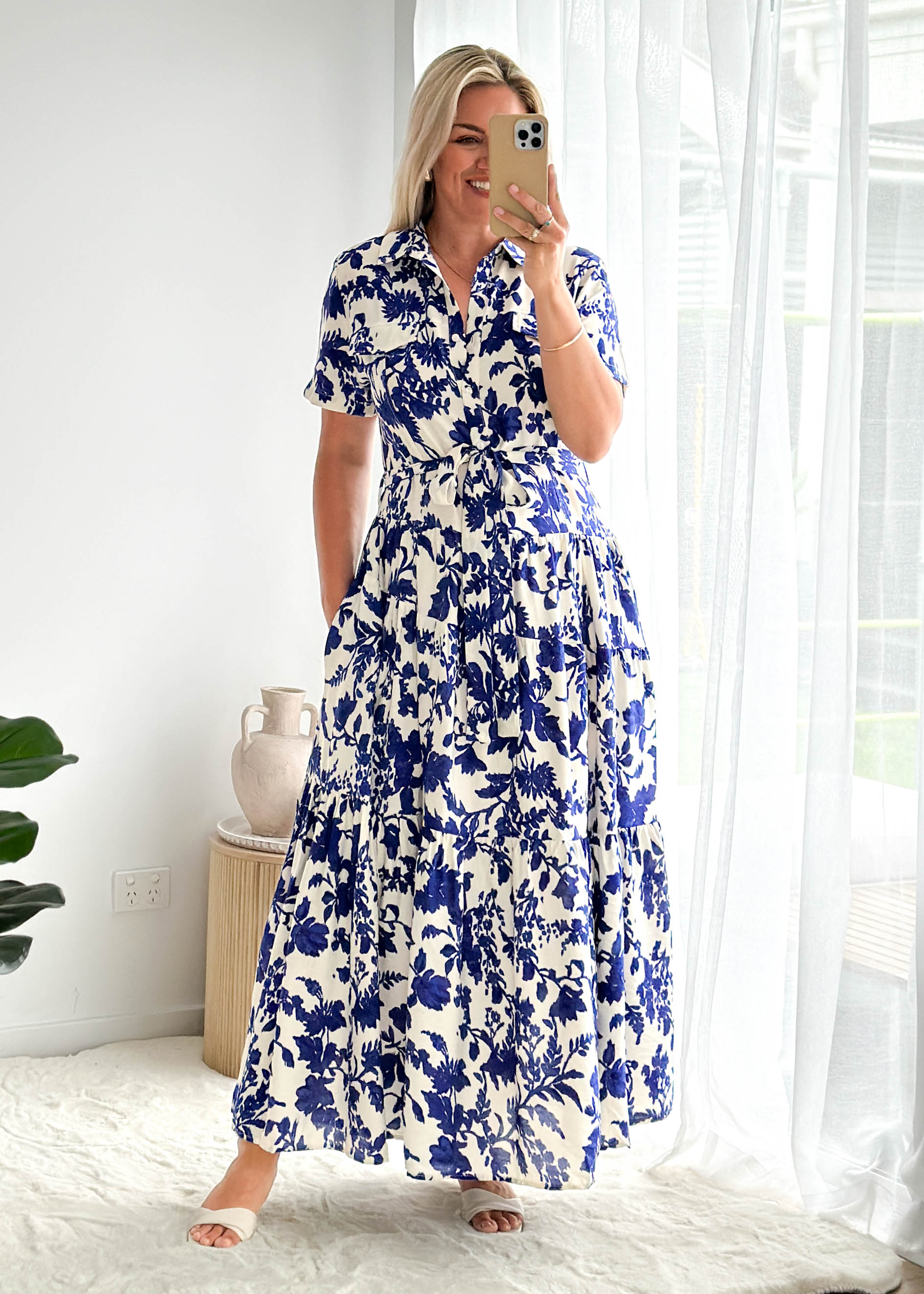 Reggie Midi Dress - Blue Floral