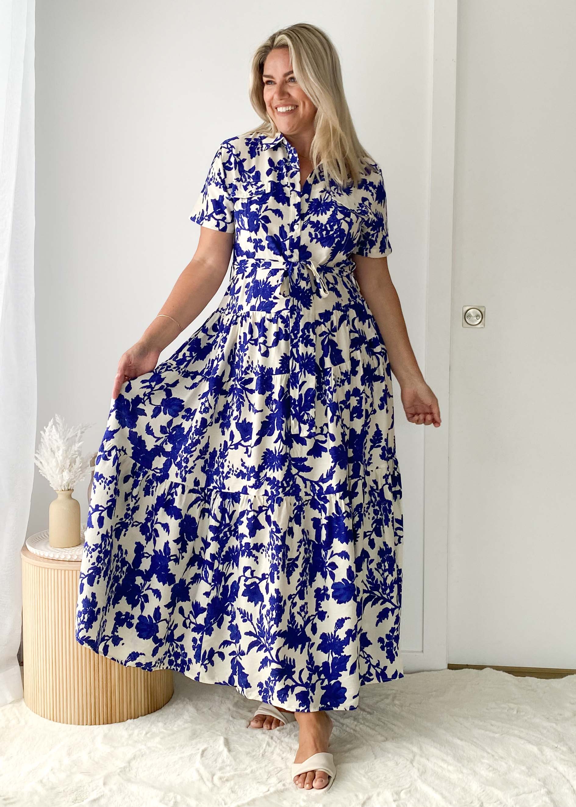 Reggie Midi Dress - Blue Floral