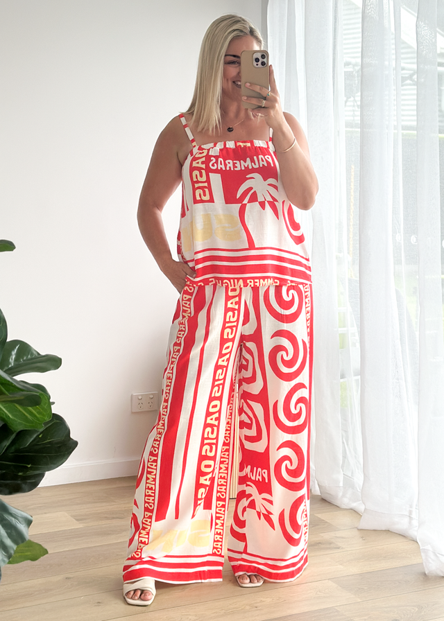 Patricia Wide Leg Pants - Palmeras