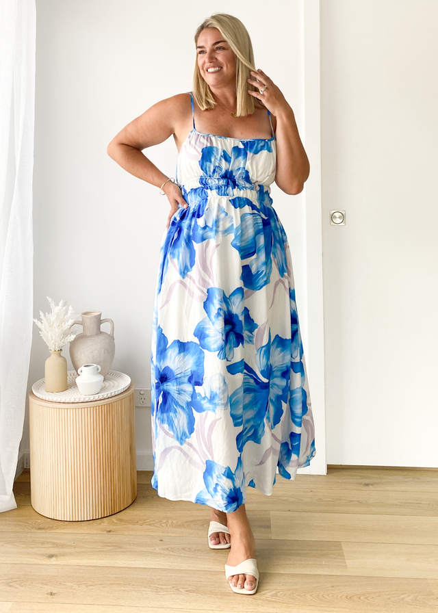 Rylie Maxi Dress - Blue Flowers