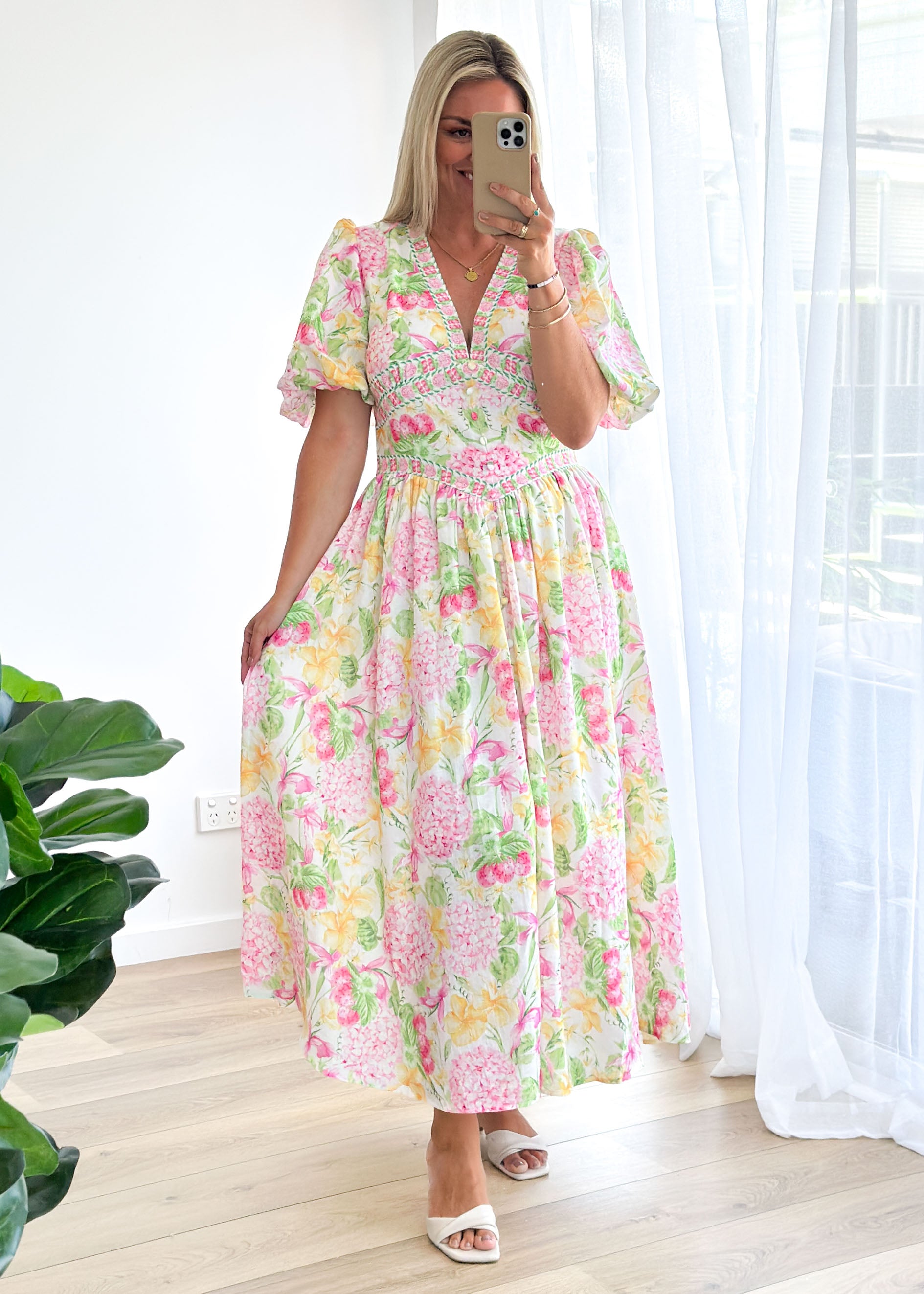 Marcelle Maxi Dress - Pink Hydrangea