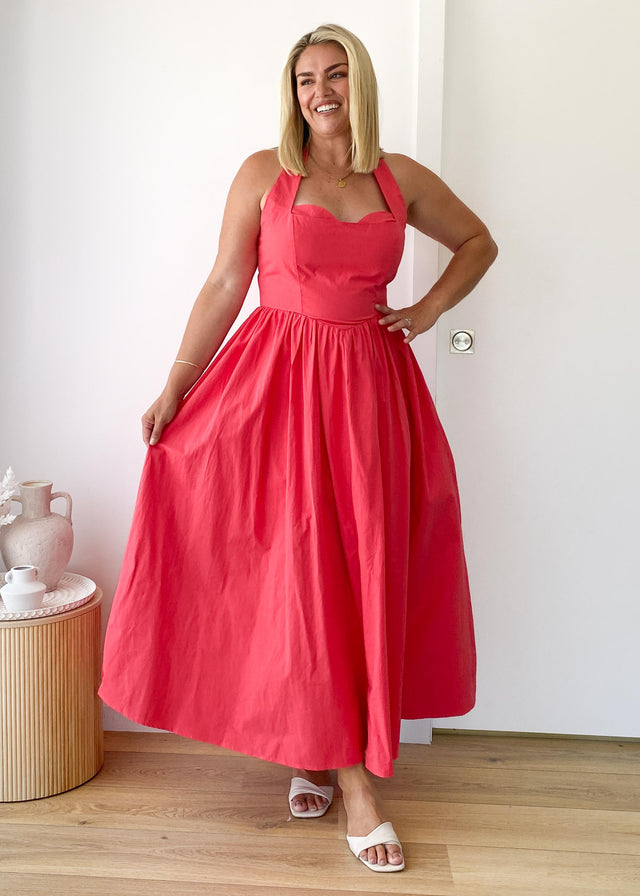 Karley Halter Midi Dress - Scarlet