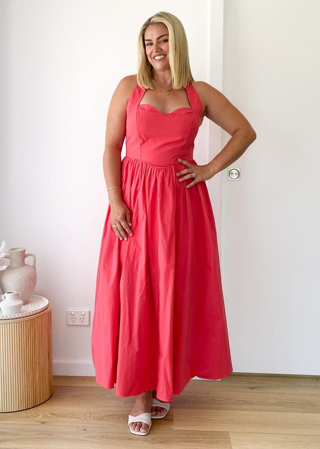 Karley Halter Midi Dress - Scarlet