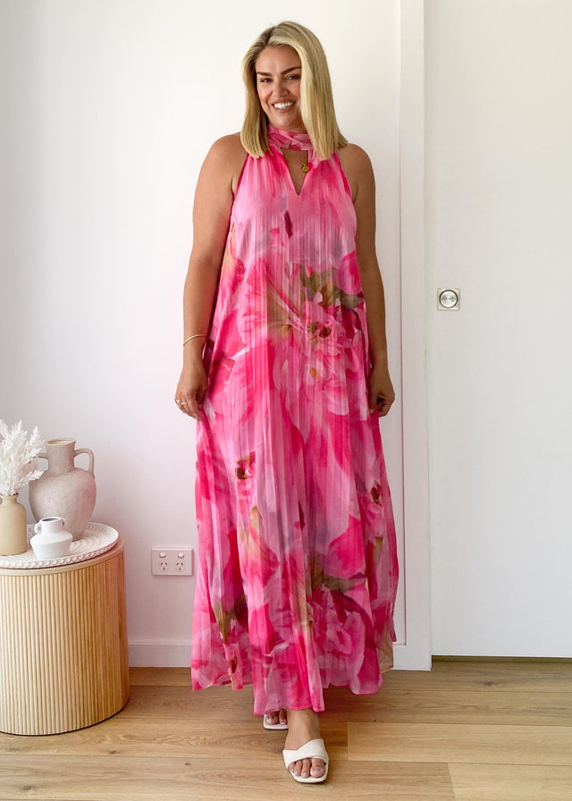 Retrospect Midi Dress - Pink Aster