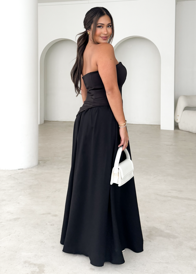 Noraah Strapless Maxi Dress - Black